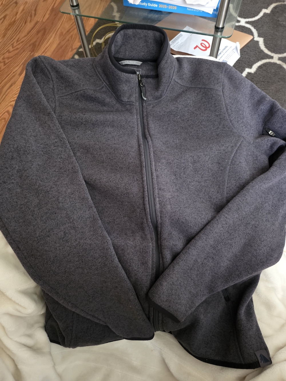 L.L. Bean Men's Charcoal Full-Zip Knit Jacket
